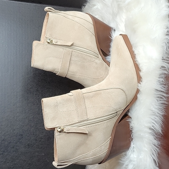 ANTONIO MELANI Ankle Boots Bootie Leather Suede Block Heel Shoes Size 11 - Picture 4 of 10